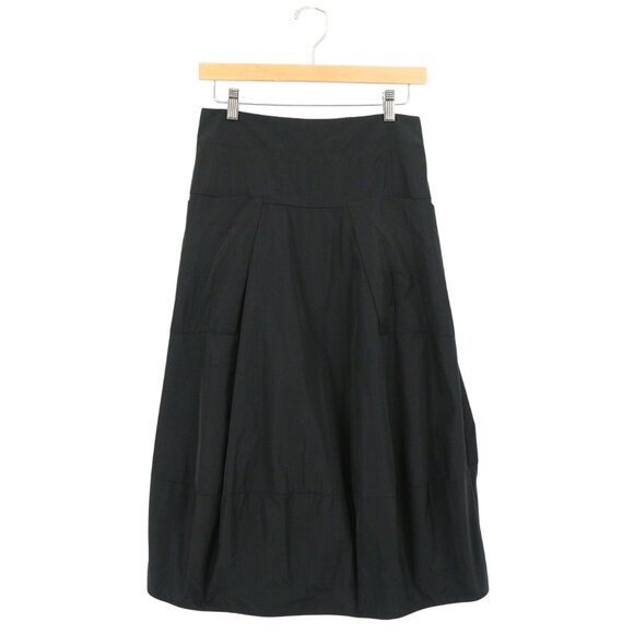 Sun Kim Midtown Taffeta Bubble Tulip Black Midi Skirt Lagenlook Pockets XS - Picture 3 of 8